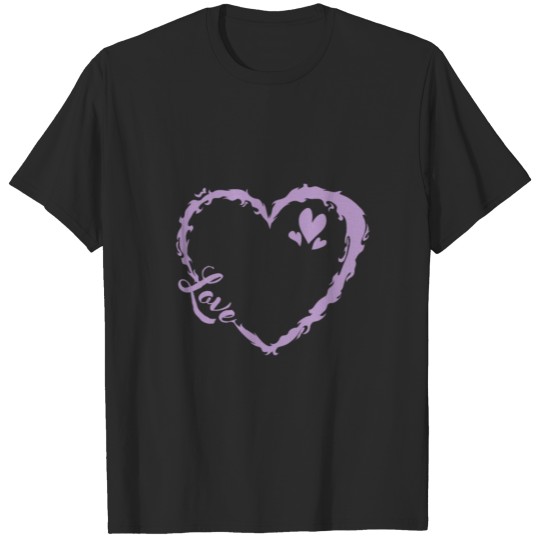 Heart Love Valentine's Day Love Flowers Couple T-shirt