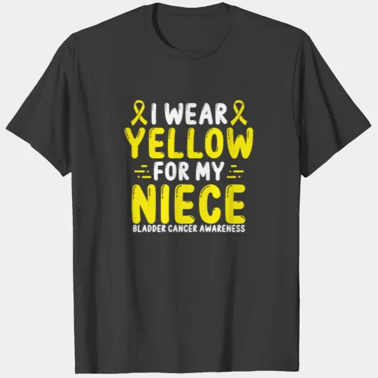 Bladder Cancer Awareness Niece Yellow Ribbon T-shirt