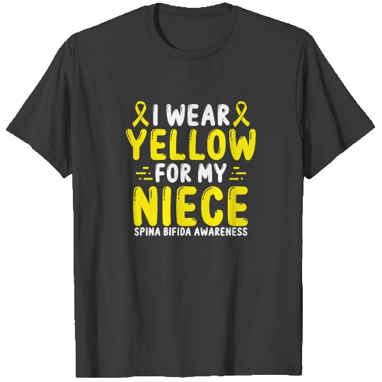 Spina Bifida Awareness Niece Yellow Ribbon T-shirt