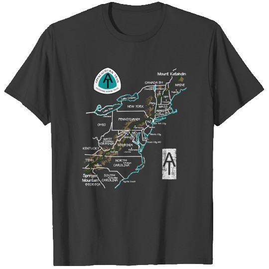 Appalachian Trail Hiking Map T-shirt