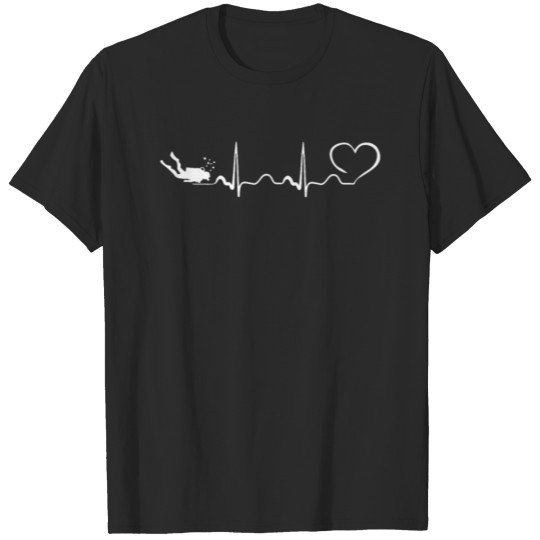Discover Diving Heartbeat Ekg DIVER DESIGN T-shirt