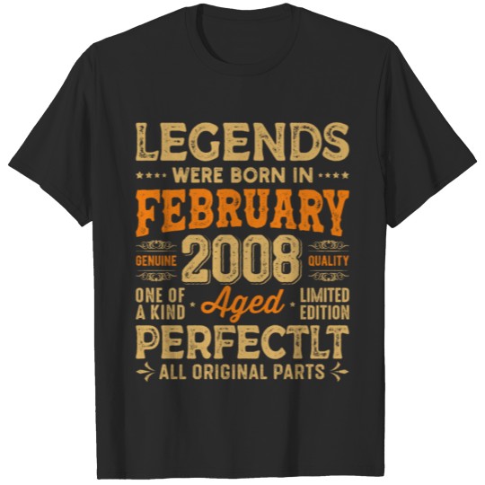 Discover Legends Were Born in February 2008, Birthday Gift T-shirt