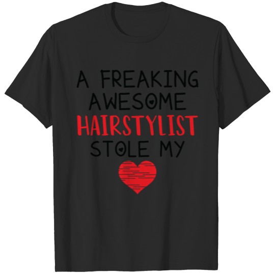 Hairstylist Valentines Funny Red Heart T-shirt