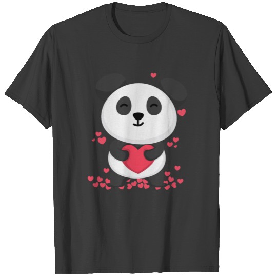 Cute Kawaii Panda Heart Day Japan Valentines Day T-shirt