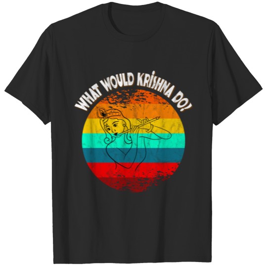 Discover What Would Krishna Do? Retro Sunset T-shirt