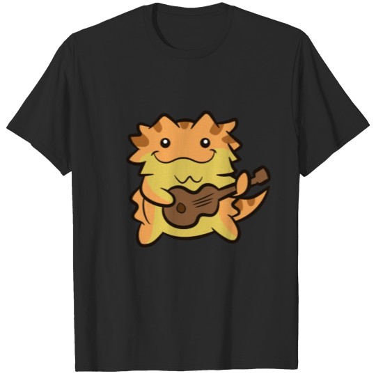 Bearded Dragon Playing Guitar Lizard Bearded T-shirt