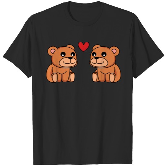 Discover Bear cartoon couple love T-shirt