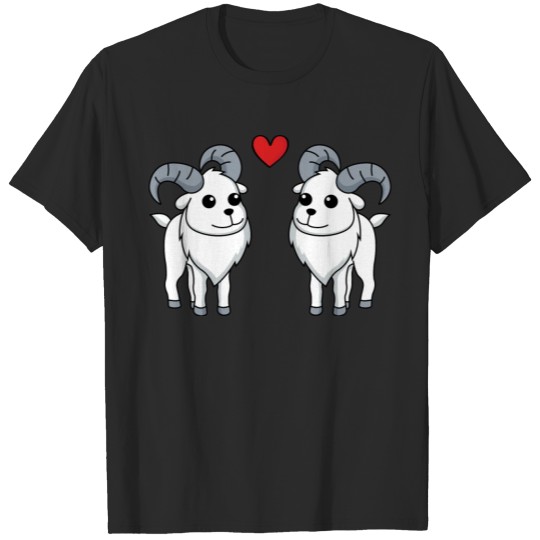Discover Mountain goat cartoon couple love T-shirt