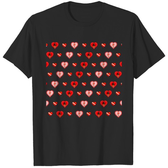 Discover Oliver The Otter Valentine's Day Pattern T-shirt