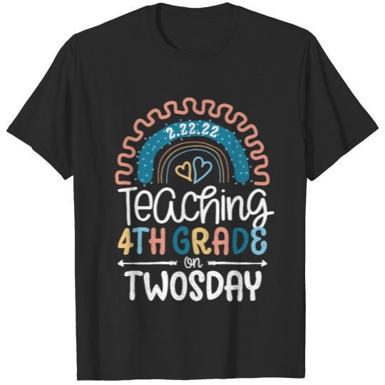 Discover Teaching 4th Grade on Twosday Organic Rainbow T-shirt