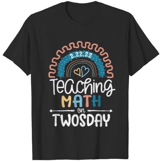 Discover Teaching Math on Twosday Organic Rainbow T-shirt