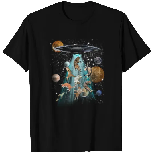Galaxy Cat Cat UFO Apparel Long Sleeve T-shirt