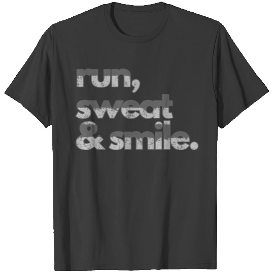 run sweat smile grey T-shirt