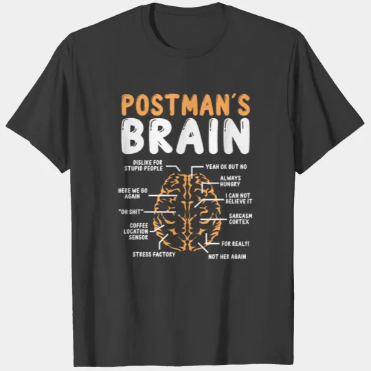 Postman Brain Delivery Mail Postal Worker T-shirt