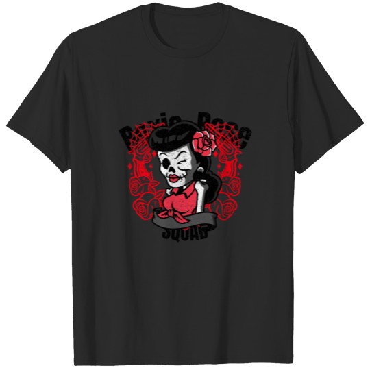 Discover Roxie Rose Lady rockabilly styled skull 3799f 11 T-shirt