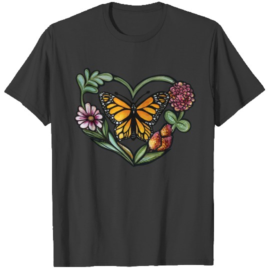 Monarch Butterfly Heart T-shirt