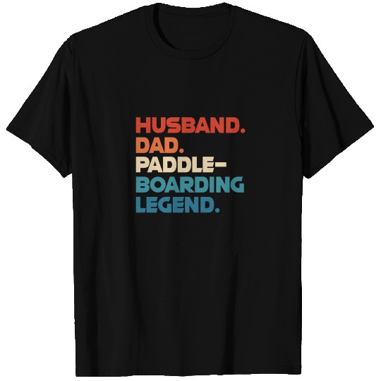 Husband Dad Paddle-Boarding Legend Retro T-shirt
