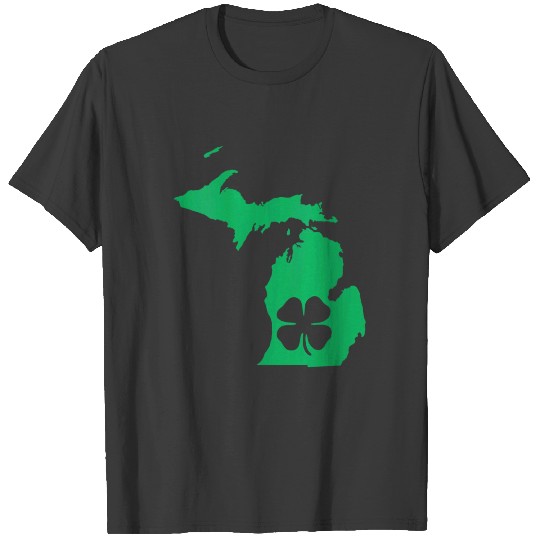 Womens Michigan Usa Saint Patricks Day Map V Neck T-shirt
