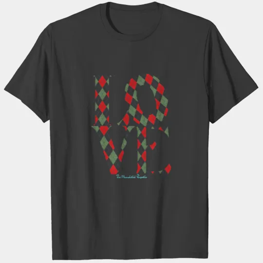 Red and Green Argyle Pattern T-shirt