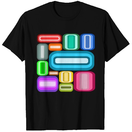 Abstract Rounded Rectangles Pattern T-shirt