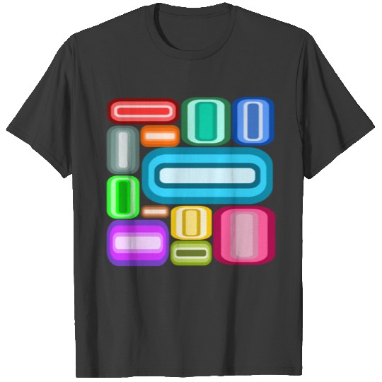 Abstract Rounded Rectangles Pattern T-shirt