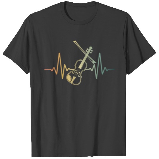 Violin Heartbeat Retro Violin Violinist T-shirt