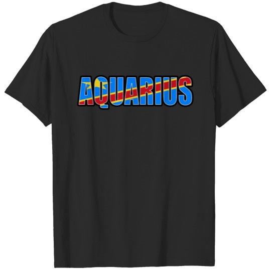 Discover Aquarius Congolese Horoscope Heritage DNA Flag T-shirt