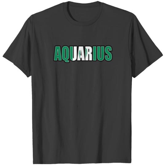 Aquarius Nigerian Horoscope Heritage DNA Flag T-shirt