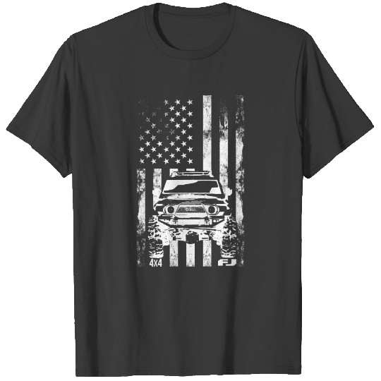 USA Flag Offroad Car 4x4 FJ Cruiser T-shirt