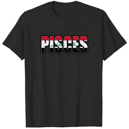 Discover Pisces Iraqi Horoscope Heritage DNA Flag T-shirt