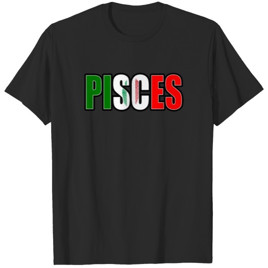 Discover Pisces Italian Horoscope Heritage DNA Flag T-shirt
