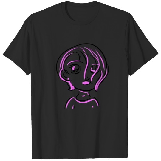 Discover pink cartoon girl T-shirt