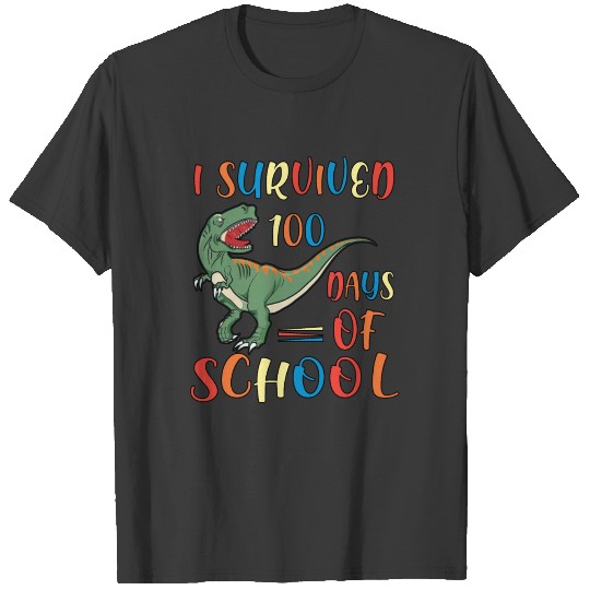 DINOSAUR I SURVIVED FUNNY 100 DAYS OF SCHOOL T-shirt