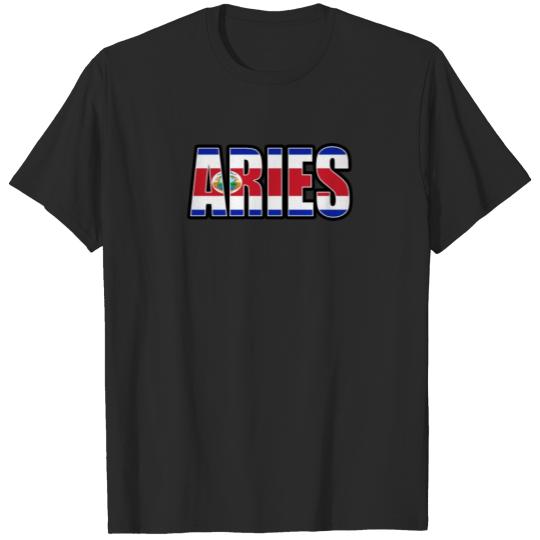 Discover Aries Costa Rican Horoscope Heritage DNA Flag T-shirt