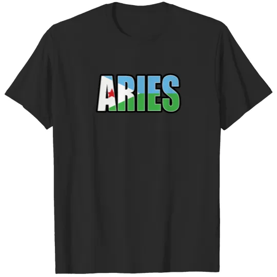 Discover Aries Djiboutian Horoscope Heritage DNA Flag T-shirt