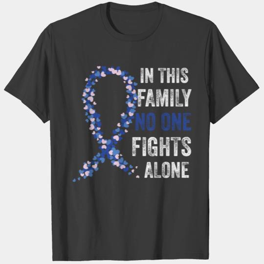 In This Family No One Fights Alone Cancer Survivor T-shirt