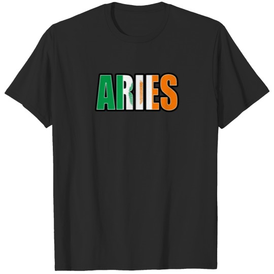 Discover Aries Irish Horoscope Heritage DNA Flag T-shirt