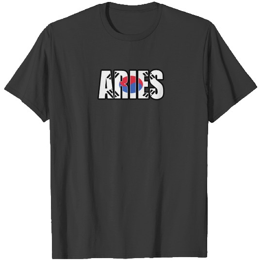 Discover Aries South Korean Horoscope Heritage DNA Flag T-shirt