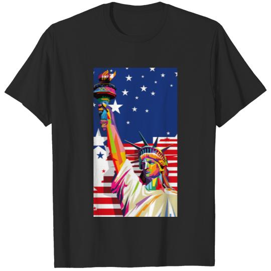 Discover USA Liberty Patriotic Design T-shirt