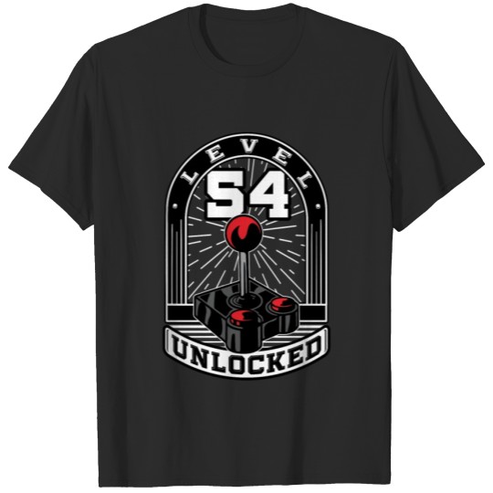 Discover Level 54 Unlocked Gaming & 54th Birthday Gift T-shirt