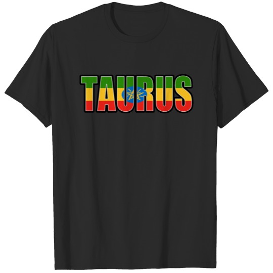 Discover Taurus Ethiopian Horoscope Heritage DNA Flag T-shirt