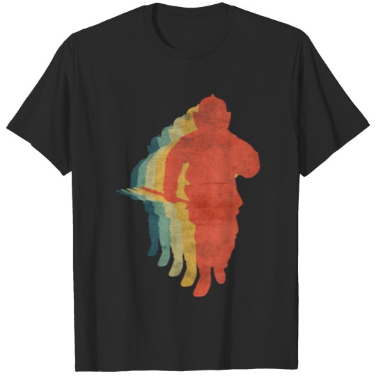 Discover Fireman Running Retro Vintage Color T-shirt