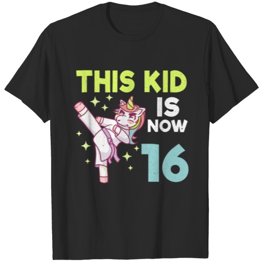 Discover Kids Unicorn Karate Birth Born 16 Karate T-shirt
