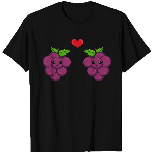 Grape couple love comic T-shirt