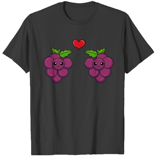 Grape couple love comic T-shirt