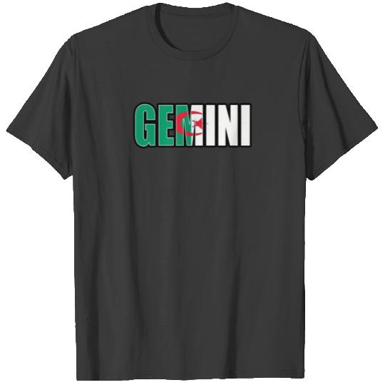 Gemini Algerian Horoscope Heritage DNA Flag T-shirt