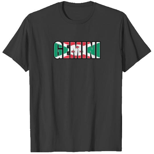 Gemini Burundian Horoscope Heritage DNA Flag T-shirt