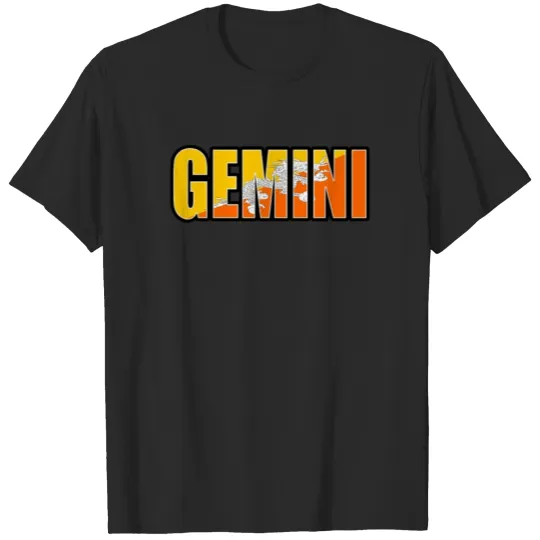 Discover Gemini Bhutanese Horoscope Heritage DNA Flag T-shirt