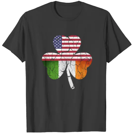 American Ireland Flag Shamrock Irish Men Women Ki T-shirt