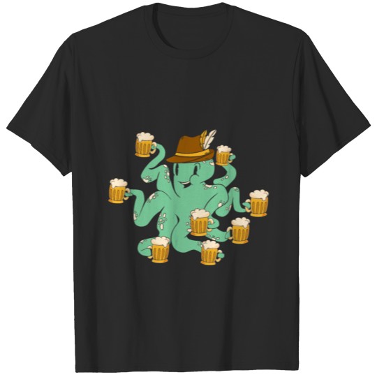 Discover German Beer Octopus Tentacle Design Beer Lover T-shirt